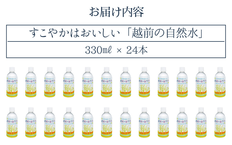 お水 越前の自然水 ペットボトル 330ml × 24本入り 1ケース【福井県 飲料 水 備蓄 ナチュラルミネラルウォーター】[e20-a012]