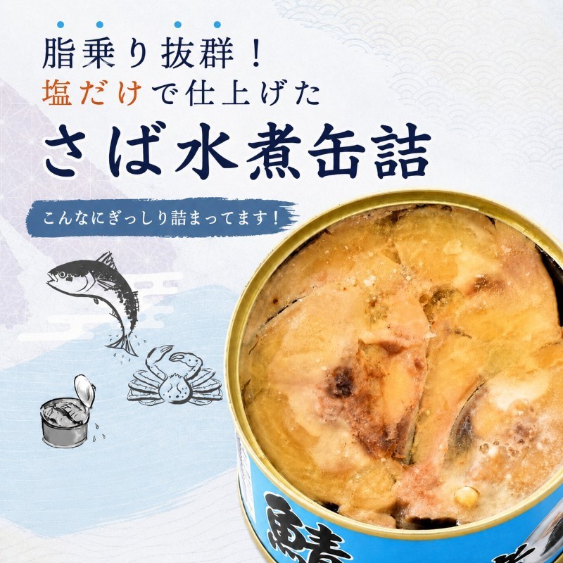 サバ缶 若狭の鯖缶 6缶 セット 水煮 鯖缶 さば サバ 鯖 缶 缶詰 魚 魚介 魚介類 海鮮 福井 若狭町 福井県若狭町 さば缶 備蓄 防災 非常食