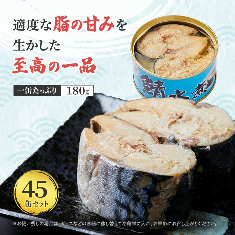 サバ缶 水煮 45缶 セット 詰め合わせ 若狭の鯖缶 鯖缶 さば缶 さば サバ 鯖 缶詰 缶詰め 魚 魚介 魚介類 海鮮 水煮缶 福井 福井県 若狭町