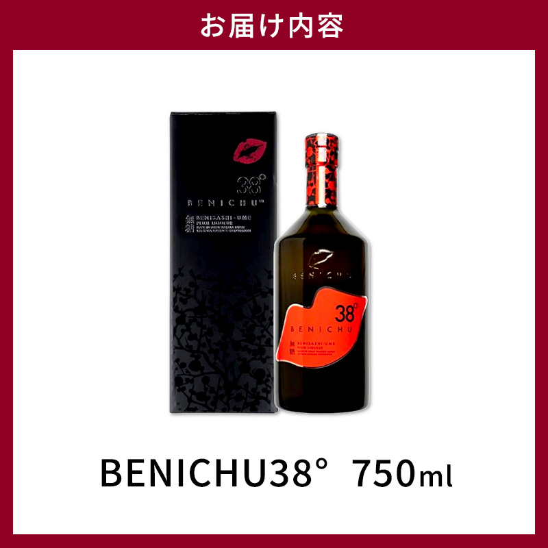 【祝北陸新幹線延伸】梅酒 BENICHU38° 750ml お酒 リキュール うめしゅ 酒 アルコール 紅映梅 無糖 梅 うめ ウメ 福井県 福井