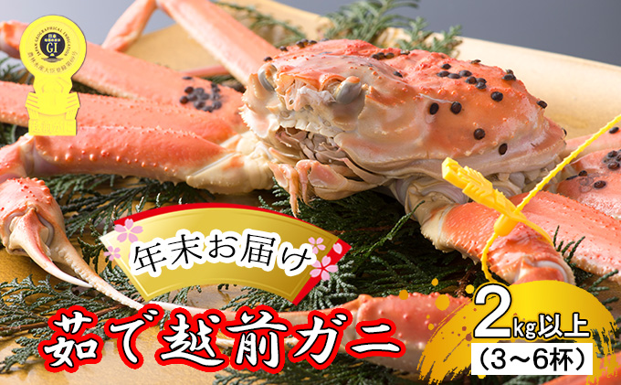 茹で越前ガニ【年末お届け】食通もうなる本場の味をぜひ、ご堪能ください。約2kg以上（3～6杯）訳あり（脚折れ含む）越前がに 越前かに ずわいがに かに カニ ボイルガニ 蟹 