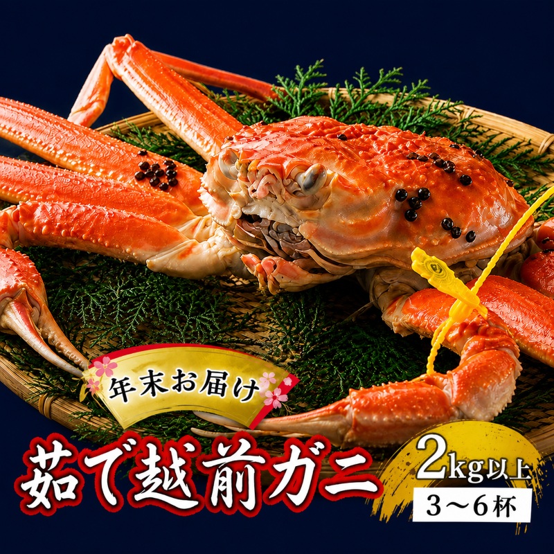 茹で越前ガニ【年末お届け】食通もうなる本場の味をぜひ、ご堪能ください。約2kg以上（3～6杯）訳あり（脚折れ含む）越前がに 越前かに ずわいがに かに カニ ボイルガニ 蟹 